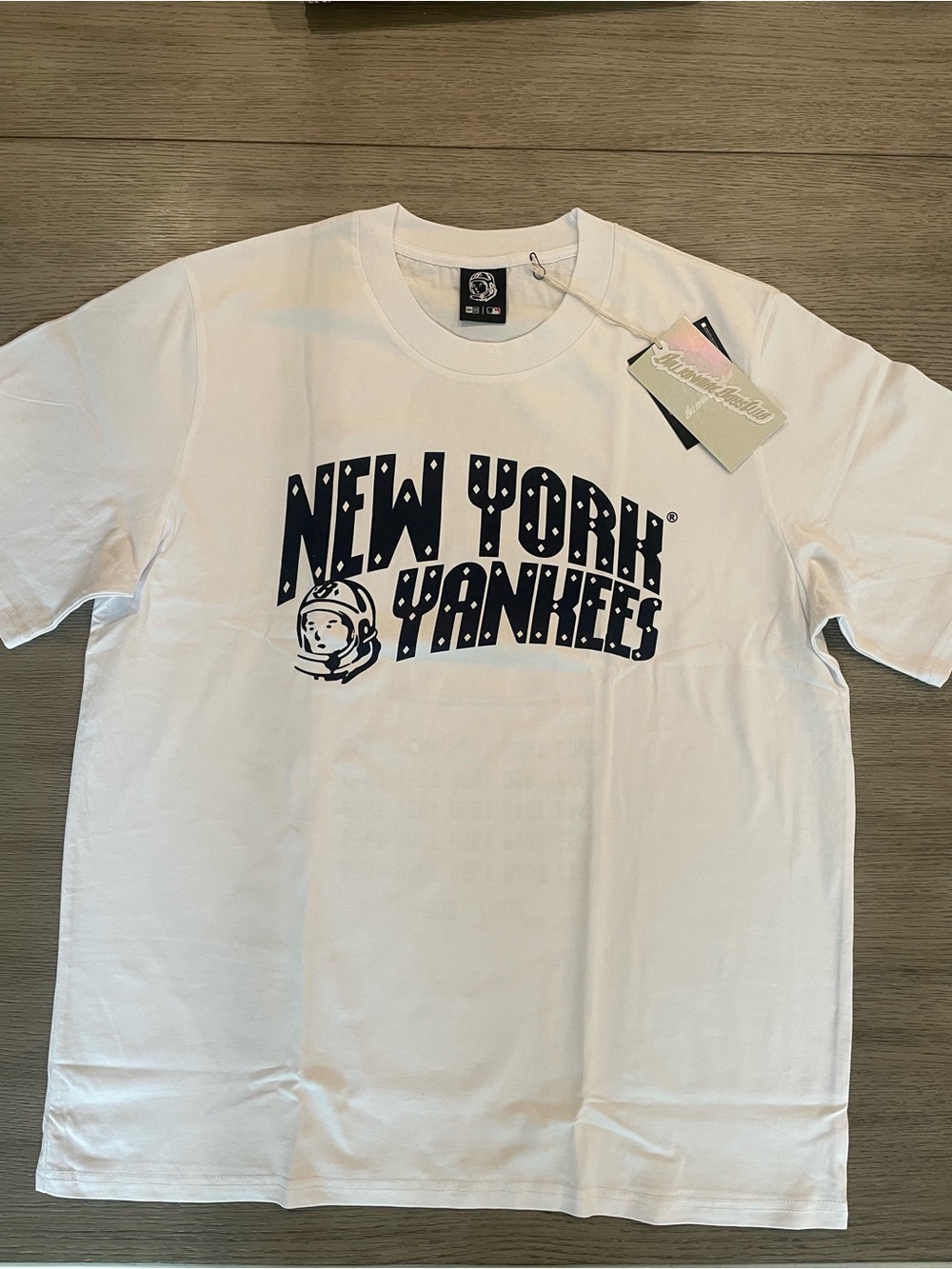 Billionaire Boys Club White Tee with Navy 'New York Yankees' Graphic